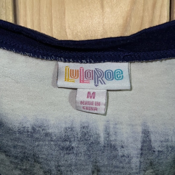 LuLaRoe Purple White Striped Shirt M - Picture 4 of 5